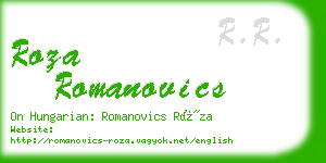 roza romanovics business card